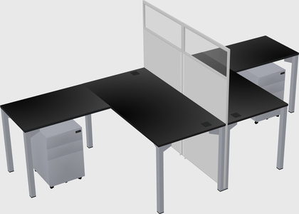 Shared l-shape cubicle