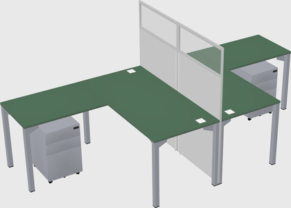 Shared l-shape cubicle