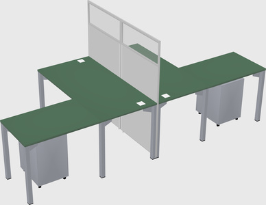 Shared l-shape cubicle