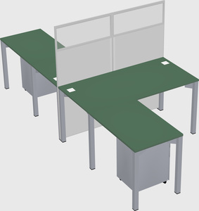 Shared l-shape cubicle