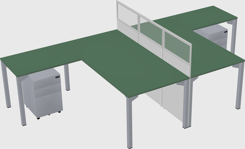 Shared l-shape cubicle