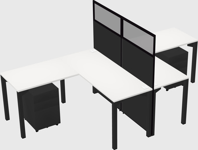 Shared l-shape cubicle