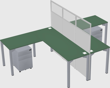 Shared l-shape cubicle