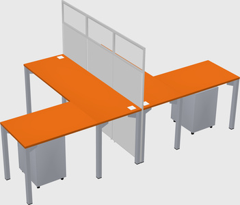 Shared l-shape cubicle