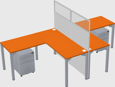 Shared l-shape cubicle