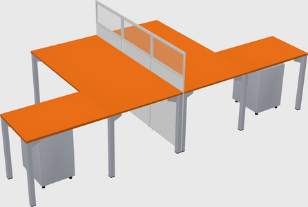 Shared l-shape cubicle