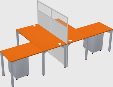 Shared l-shape cubicle