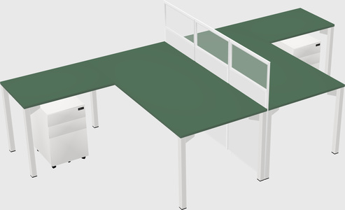 Shared l-shape cubicle