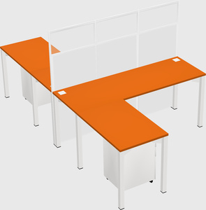 Shared l-shape cubicle