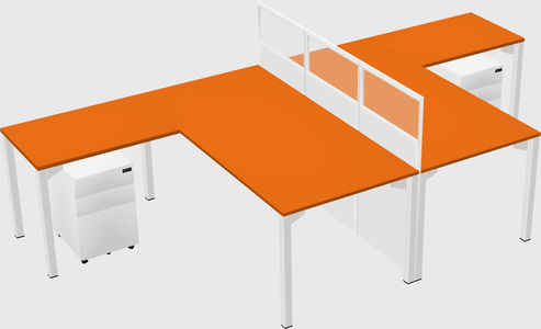 Shared l-shape cubicle
