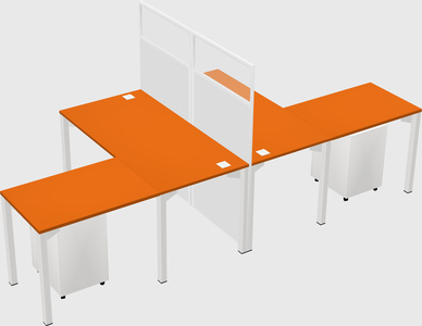Shared l-shape cubicle