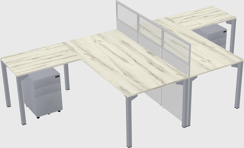 Shared l-shape cubicle