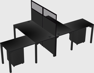 Shared l-shape cubicle