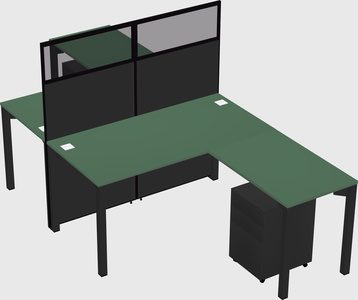Shared l-shape cubicle