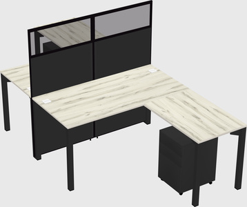 Shared l-shape cubicle