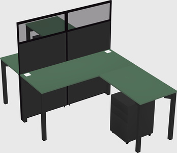 Shared l-shape cubicle