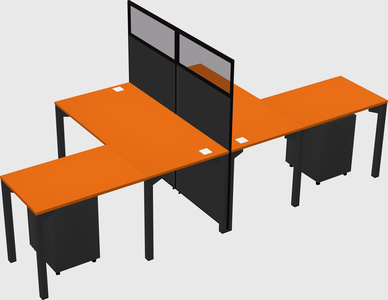 Shared l-shape cubicle