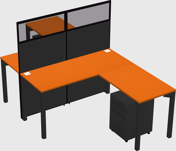 Shared l-shape cubicle