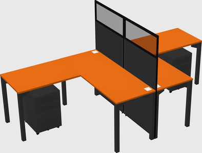 Shared l-shape cubicle