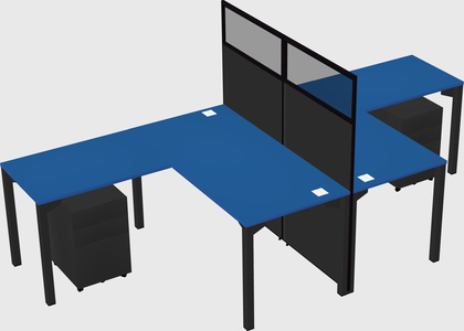 Shared l-shape cubicle