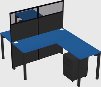Shared l-shape cubicle