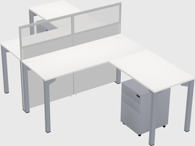 Shared l-shape cubicle