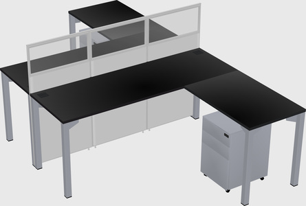Shared l-shape cubicle