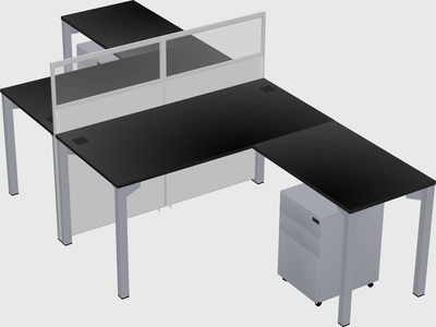 Shared l-shape cubicle