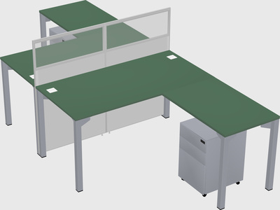 Shared l-shape cubicle