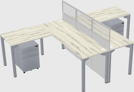 Shared l-shape cubicle