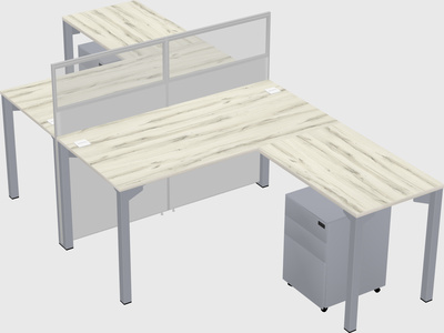 Shared l-shape cubicle