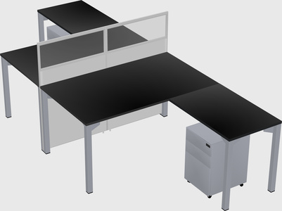 Shared l-shape cubicle