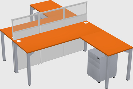 Shared l-shape cubicle