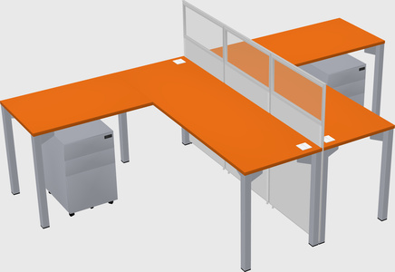 Shared l-shape cubicle
