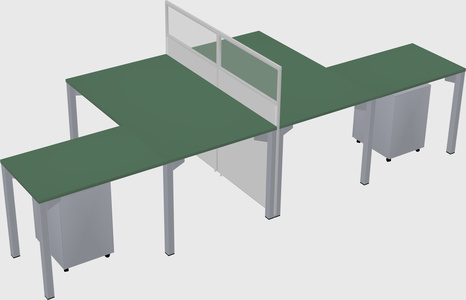 Shared l-shape cubicle