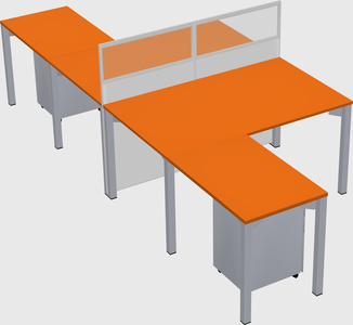 Shared l-shape cubicle