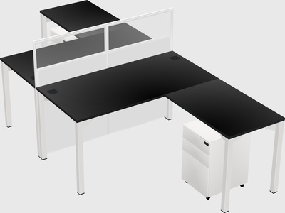 Shared l-shape cubicle
