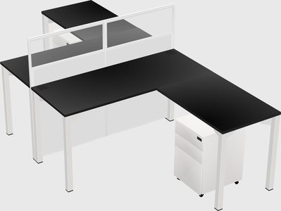 Shared l-shape cubicle