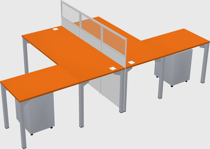 Shared l-shape cubicle