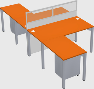 Shared l-shape cubicle