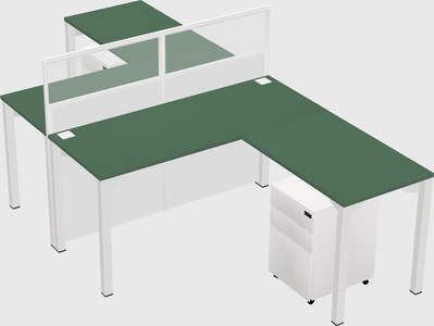 Shared l-shape cubicle