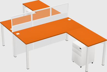Shared l-shape cubicle