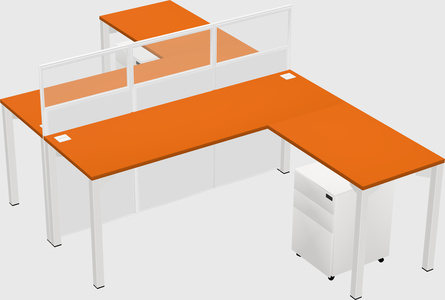 Shared l-shape cubicle