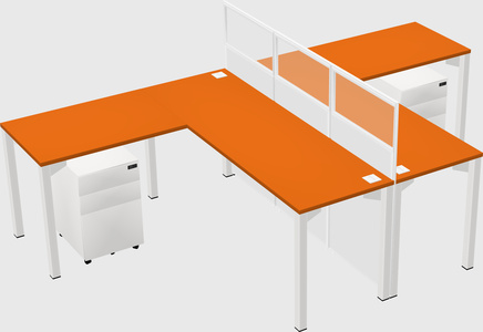 Shared l-shape cubicle
