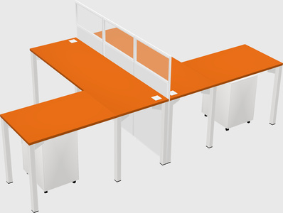 Shared l-shape cubicle