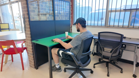 Shared l-shaped desk