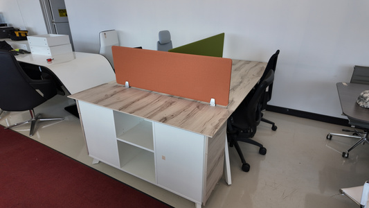 L-shaped shared desk