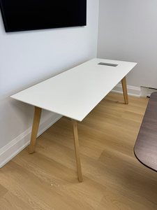 L-shaped reception desk