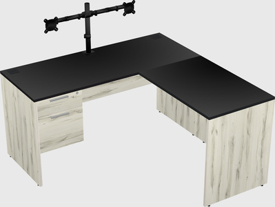 L-shaped office desk