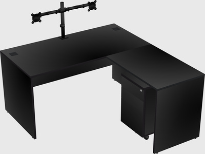 L-shaped office desk